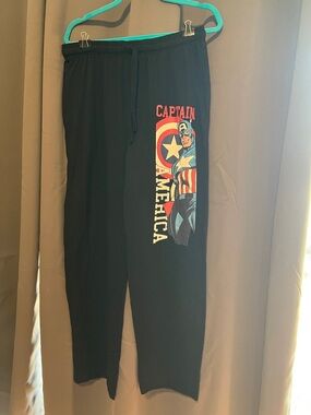 Captain America Black Men's Lounge Pants
